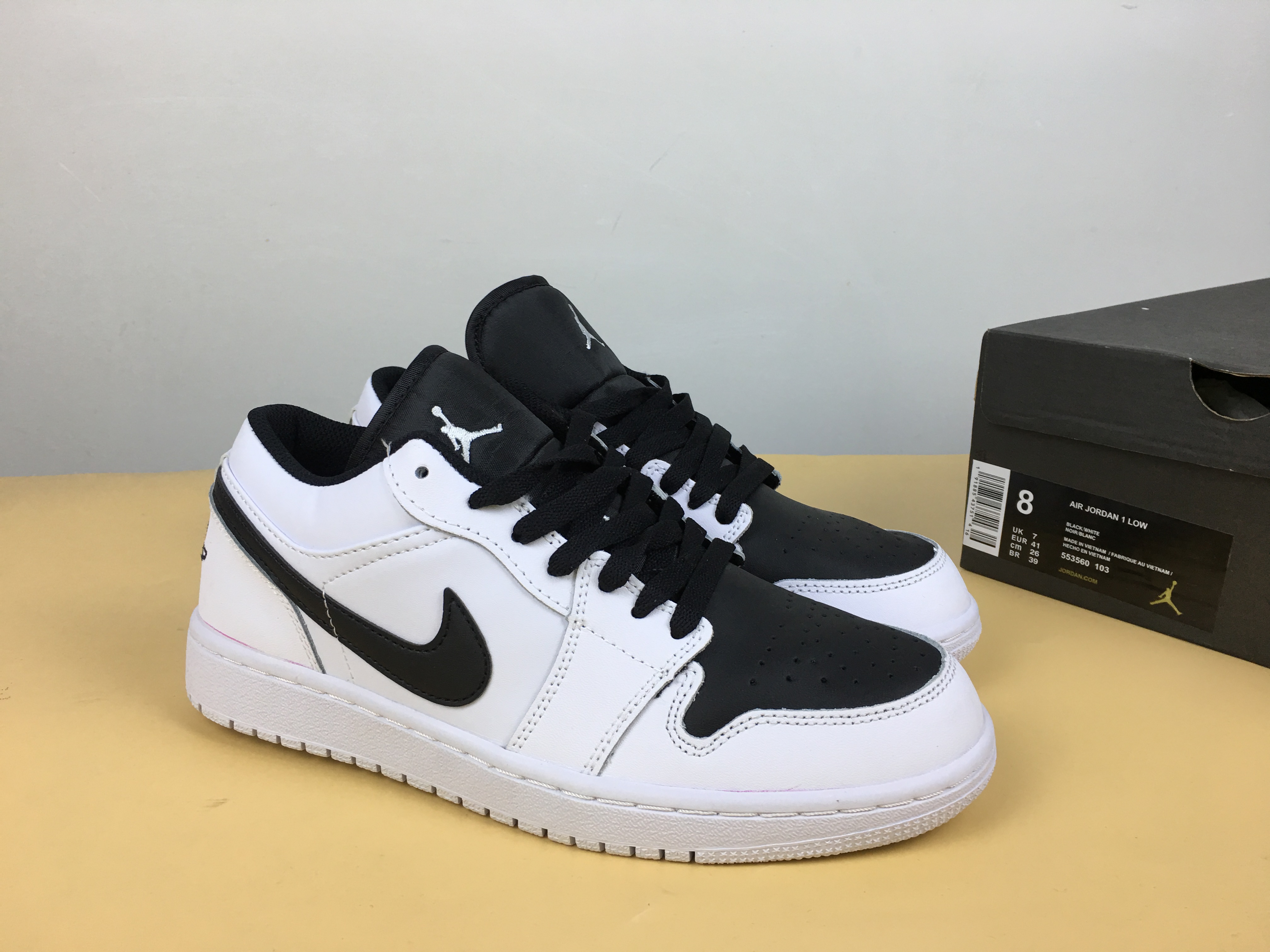 New Air Jordan 1 Low White Black Shoes - Click Image to Close